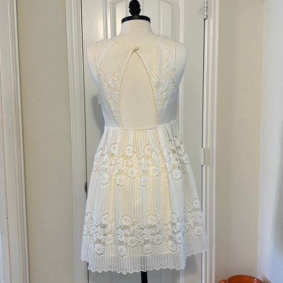 Free People White and Yellow Lace Dress - Picture 6 of 12